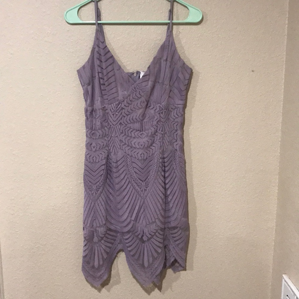 Blue blush purple mini dress